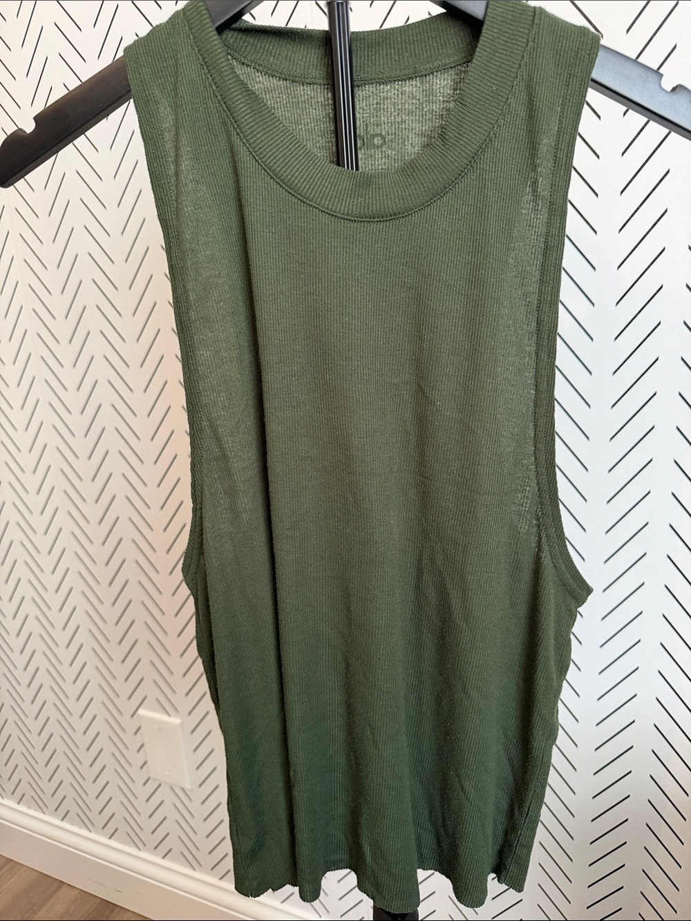 ALO Yoga Olive Ribbed Muscle Tee